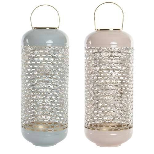 Svijećnjak DKD Home Decor Plava Roza Aluminij 24 x 24 x 60 cm 24 x 24 x 71 cm (2 kom.) (2 Dijelovi) Cijena