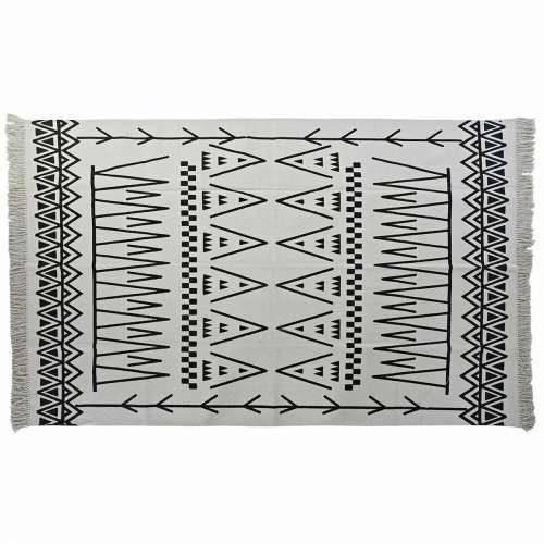 Tepih DKD Home Decor 160 x 250 x 0,7 cm Crna Poliester Pamuk Bijela Ikat Boho Cijena