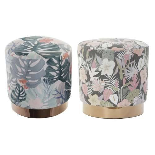 Naslonjač za Noge DKD Home Decor Pisana Drvo Metal Tropsko 35 x 35 x 35 cm (2 kom.) Cijena