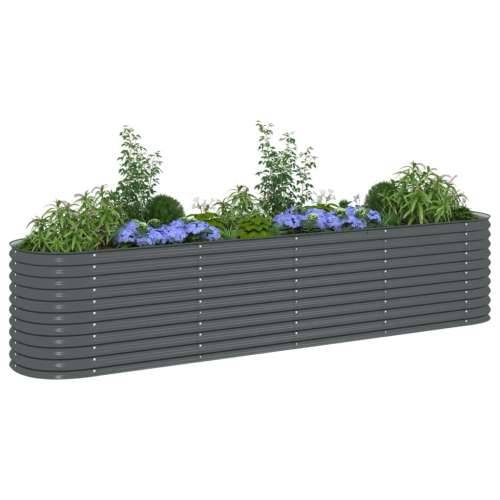 Vrtna sadilica od pocinčanog čelika 400 x 80 x 81 cm siva - Siva 400 x 80 x 81 cm 1 Cijena