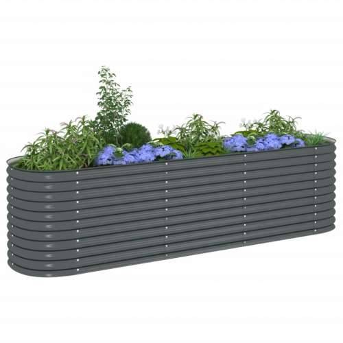 Vrtna sadilica od pocinčanog čelika 320 x 80 x 81 cm siva - Siva 320 x 80 x 81 cm 1 Cijena