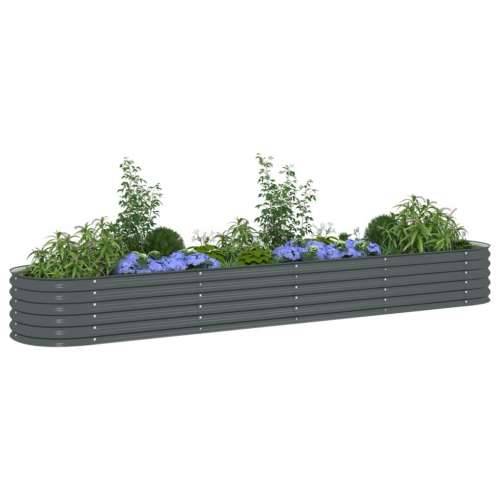 Vrtna sadilica od pocinčanog čelika 400 x 80 x 44 cm siva - Siva 400 x 80 x 44 cm 1 Cijena