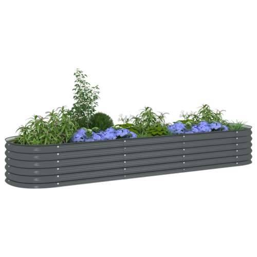 Vrtna sadilica od pocinčanog čelika 320 x 80 x 44 cm siva - Siva 320 x 80 x 44 cm 1 Cijena