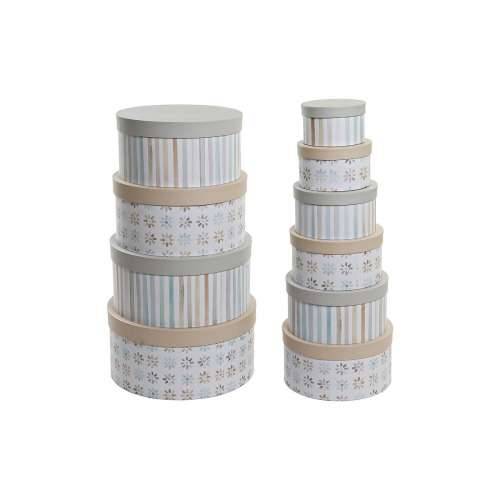 Set Složivih Kutija za Pospremanje DKD Home Decor Pisana Karton 37,5 x 37,5 x 18 cm Cijena