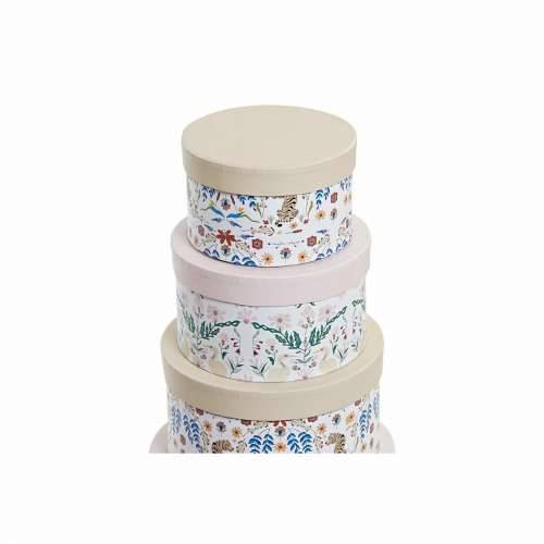 Set Složivih Kutija za Pospremanje DKD Home Decor Životinje Okruglo Ziedi Karton (37,5 x 37,5 x 18 cm) Cijena