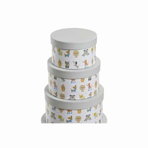 Višenamjenska Kutija DKD Home Decor Bijela Children’s Pisana Ziedi Karton (37,5 x 37,5 x 18 cm) Cijena