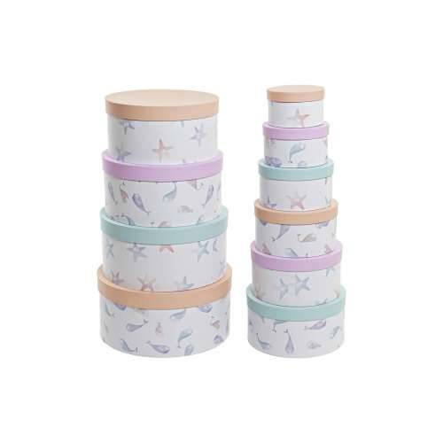 Set Složivih Kutija za Pospremanje DKD Home Decor More Okruglo Karton (37,5 x 37,5 x 18 cm) Cijena