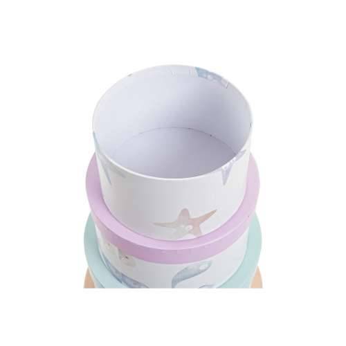 Set Složivih Kutija za Pospremanje DKD Home Decor More Okruglo Karton (37,5 x 37,5 x 18 cm) Cijena
