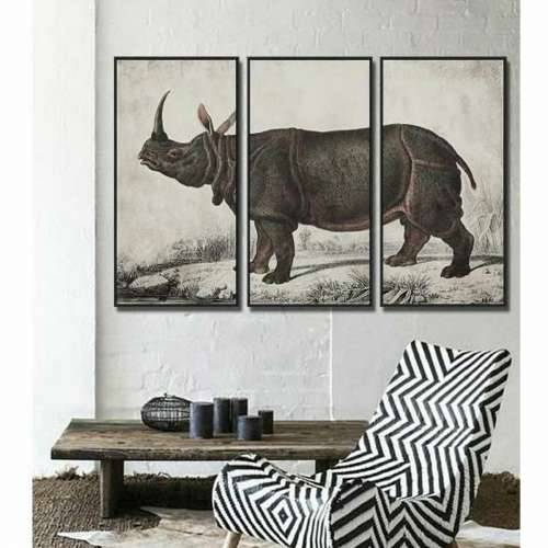 Slika DKD Home Decor Kolonijalni Nosorog (180 x 4 x 120 cm) Cijena