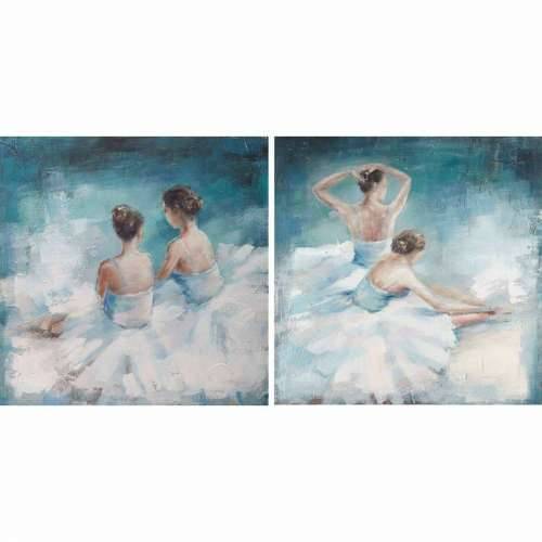 Slika DKD Home Decor 100 x 3,5 x 100 cm Plesačica Klasičnog Plesa romantični (2 kom.) Cijena