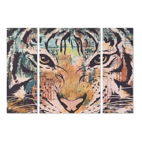 Set od tri slike DKD Home Decor Kolonijalni Tigar 140 x 3,8 x 100 cm Cijena