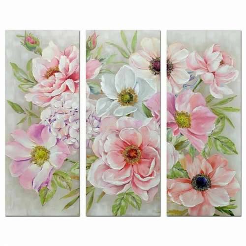 Slika DKD Home Decor Ziedi 60 x 3 x 150 cm Shabby Chic (3 Dijelovi) Cijena