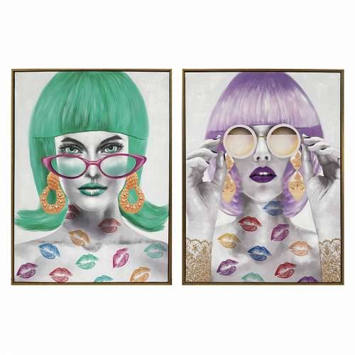 Slika DKD Home Decor 60 x 3,5 x 80 cm Fashion Girls (2 kom.) Cijena
