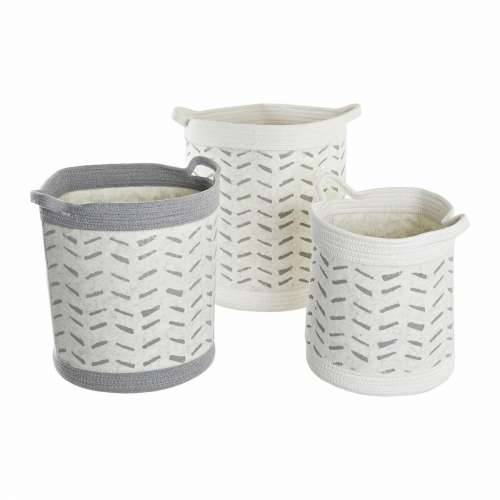 Set košara DKD Home Decor Siva Pamuk (3 Dijelovi) (35 x 35 x 40 cm) Cijena