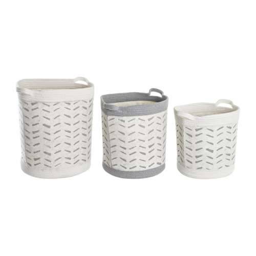 Set košara DKD Home Decor Siva Pamuk (3 Dijelovi) (35 x 35 x 40 cm) Cijena