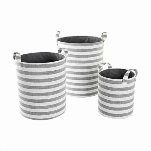 Set košara DKD Home Decor Siva Crte Pamuk (3 Dijelovi) (35 x 35 x 40 cm) Cijena