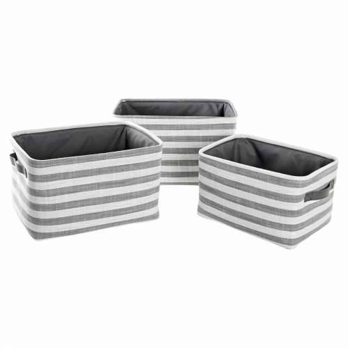 Set košara DKD Home Decor Siva Crte Pamuk (42 x 32 x 25 cm) (3 Dijelovi) Cijena