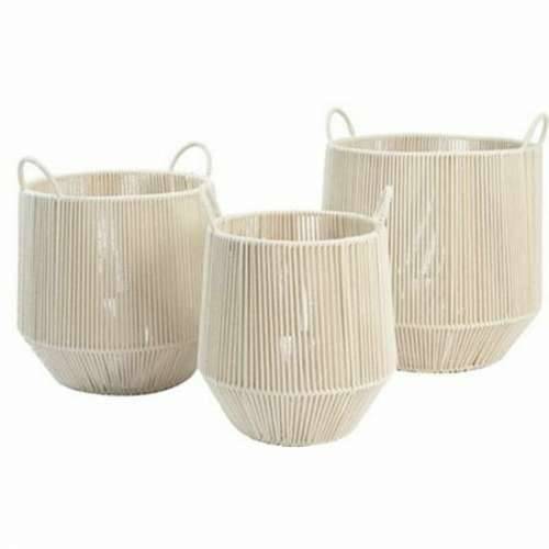Set košara DKD Home Decor Bež Metal (3 Dijelovi) Cijena