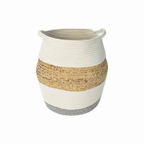 košara DKD Home Decor Bijela Prirodno Aluminij Prirodno vlakno 30 x 30 x 40 cm Cijena