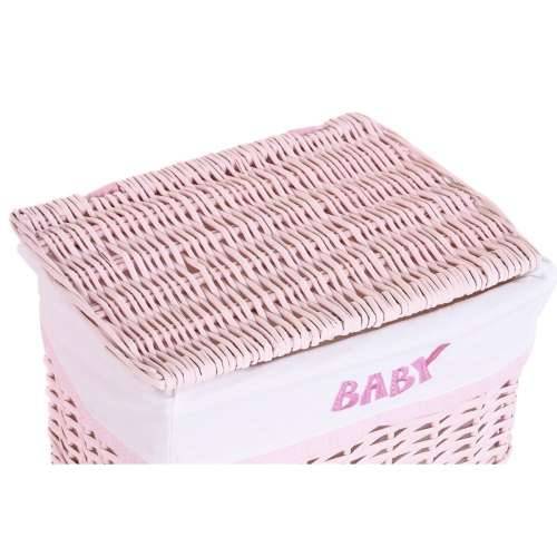 Košara za Rublje DKD Home Decor Roza ispleten od pruća Children’s 44 x 34 x 56 cm 5 Dijelovi Cijena