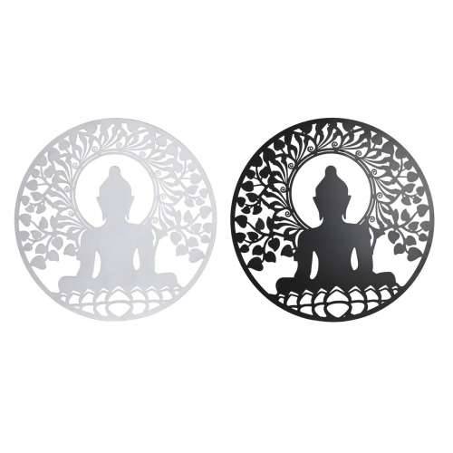 Zidni Ukras DKD Home Decor 98 x 1 x 98 cm 100 x 1 x 100 cm Crna Buda Bijela Orijentalno (2 kom.) Cijena