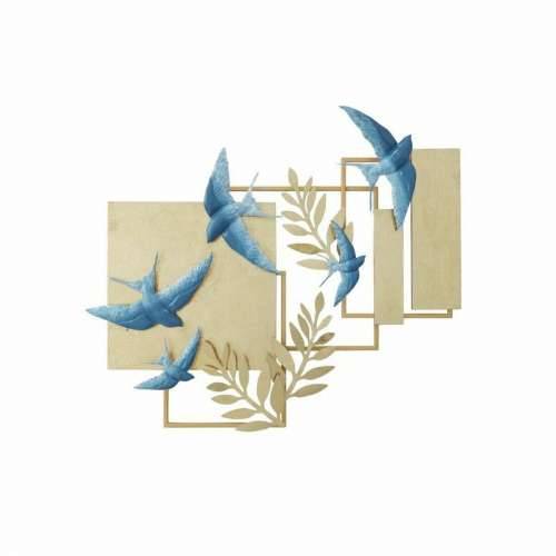 Zidni Ukras DKD Home Decor Plava zlatan Ptica 84,5 x 8,3 x 72,4 cm Cijena