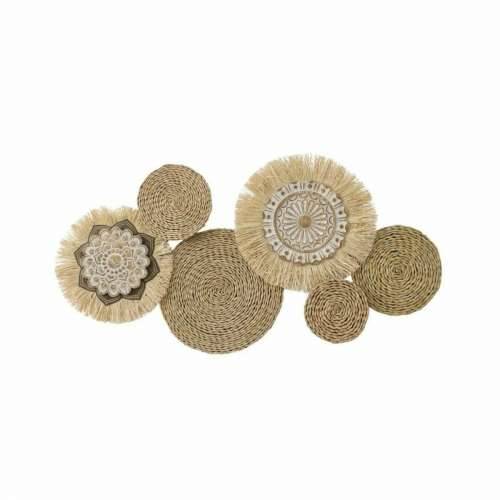 Zidni Ukras DKD Home Decor Bijela Prirodno 127,6 x 7 x 66,7 cm Cijena