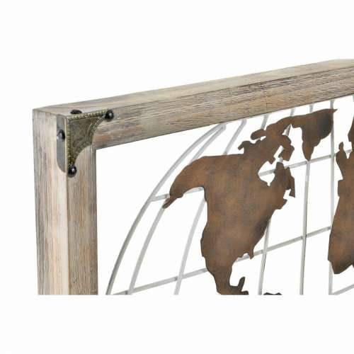 Ukrasna figura DKD Home Decor Prirodno Metal Bakar Borovina Karta Svijeta (75 x 6 x 46 cm) Cijena