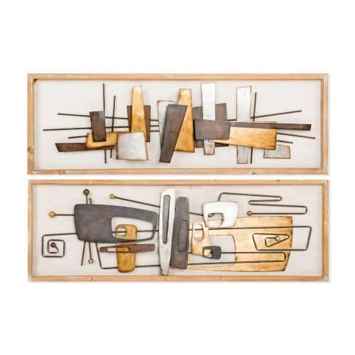 Zidni Ukras DKD Home Decor 120 x 40 x 5,5 cm Apstraktno Prirodno zlatan Pisana moderan (2 kom.) Cijena