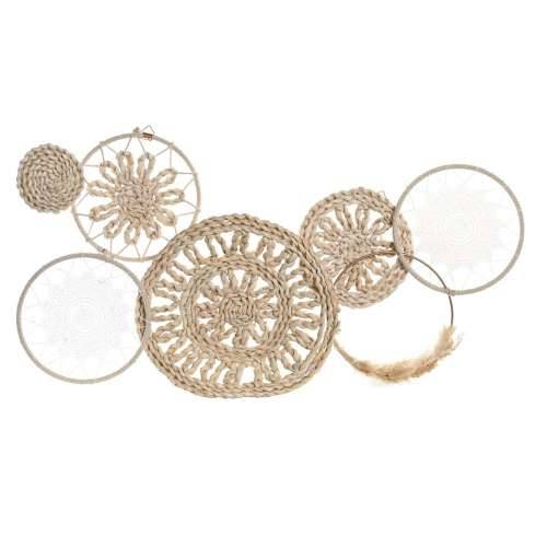 Zidni Ukras DKD Home Decor 79 X 7 X 41,5 CM Prirodno Bijela Boho Cijena