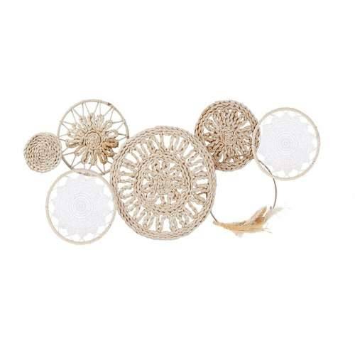 Zidni Ukras DKD Home Decor 79 X 7 X 41,5 CM Prirodno Bijela Boho Cijena