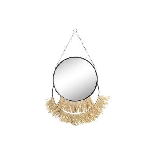 Zidno ogledalo DKD Home Decor Crna zlatan Prirodno šiške Boho 55 x 2,5 x 83 cm Cijena
