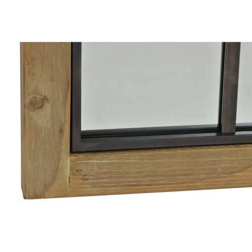 Zidno ogledalo DKD Home Decor Smeđa Crna Prirodno Prozor 60 x 3 x 95 cm Cijena