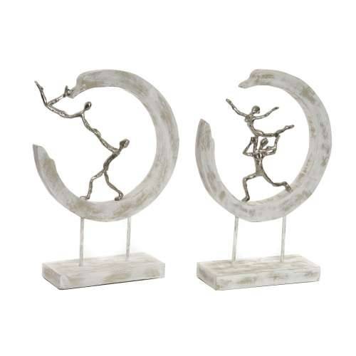 Ukrasna figura DKD Home Decor 32,5 x 10 x 47 cm Srebrna Bijela Plesačica Klasičnog Plesa moderan Decapé (2 kom.) Cijena