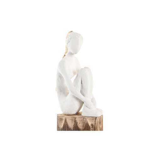 Ukrasna figura DKD Home Decor Dama Smeđa Bijela (2 kom.) Cijena