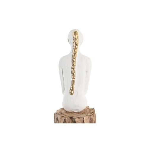 Ukrasna figura DKD Home Decor Dama Smeđa Bijela (2 kom.) Cijena