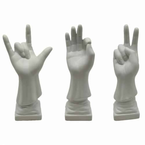 Ukrasna figura DKD Home Decor Bijela ruka 7 x 7 x 25 cm (3 kom.) Cijena