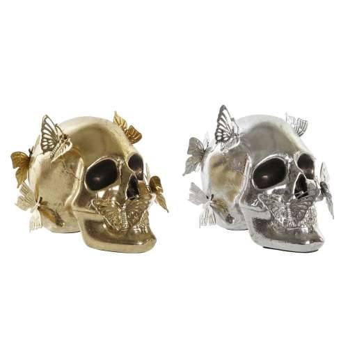 Ukrasna figura DKD Home Decor zlatan Srebrna Lubanja 16,5 x 10,5 x 11,5 cm (2 kom.) Cijena