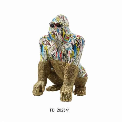 Ukrasna figura DKD Home Decor 28,5 x 26,5 x 41 cm zlatan Pisana Gorila Cijena