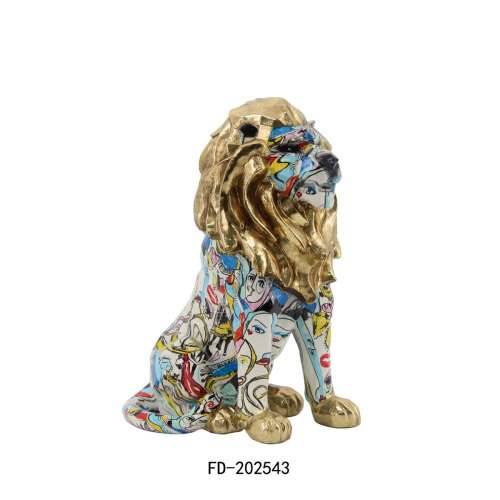 Ukrasna figura DKD Home Decor zlatan Lav Smola Pisana moderan (21 x 14,5 x 27 cm) (15 x 21 x 27 cm) Cijena
