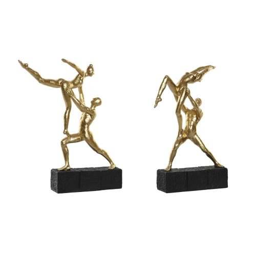 Ukrasna figura DKD Home Decor 21 x 5,5 x 25,5 cm Crna zlatan Gimnastičar (2 kom.) Cijena