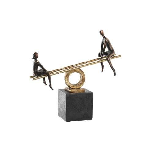 Ukrasna figura DKD Home Decor Crna zlatan Metal Smola ljudi moderan (27 x 9 x 27,5 cm) Cijena