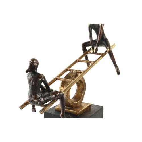 Ukrasna figura DKD Home Decor Crna zlatan Metal Smola ljudi moderan (27 x 9 x 27,5 cm) Cijena