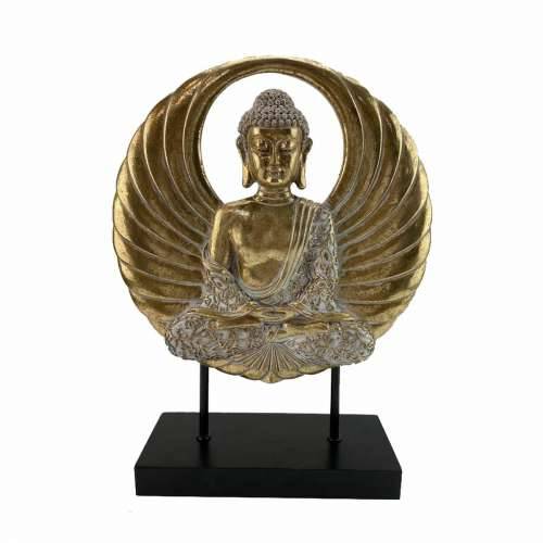 Ukrasna figura DKD Home Decor 25 x 8 x 33 cm Crna zlatan Buda Orijentalno Cijena