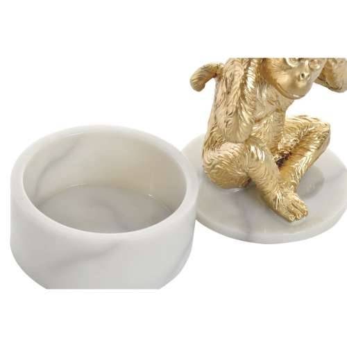 Ukrasna figura DKD Home Decor Bijela zlatan Tropsko Majmuni 10,5 x 10,5 x 18,5 cm (3 Dijelovi) Cijena