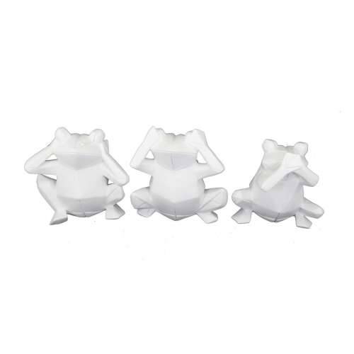 Ukrasna figura DKD Home Decor 18,5 x 13 x 17,8 cm Bijela Žaba (3 kom.) Cijena
