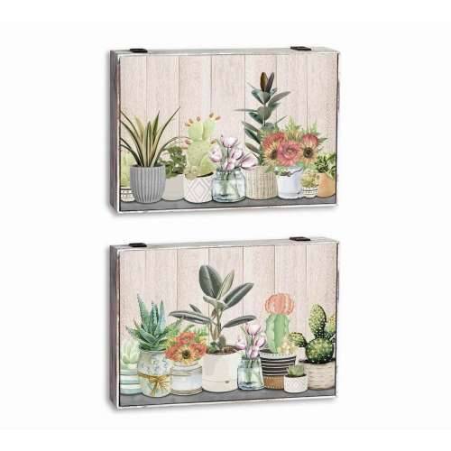 Cutie Decorativă DKD Home Decor Zelena Bež Drvo MDF Posuda biljke brojač (2 kom.) Cijena