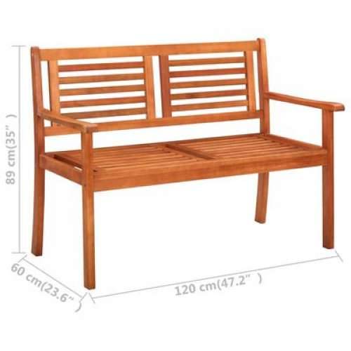 Vrtna klupa za 2 osobe 120 cm od masivnog drva eukaliptusa - Smeđa 120 x 60 x 89 cm 1 Cijena