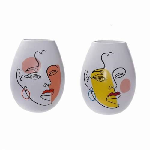Vrč DKD Home Decor 22,5 x 22,5 x 29 cm Lice Bijela Smola Pisana (2 kom.) Cijena