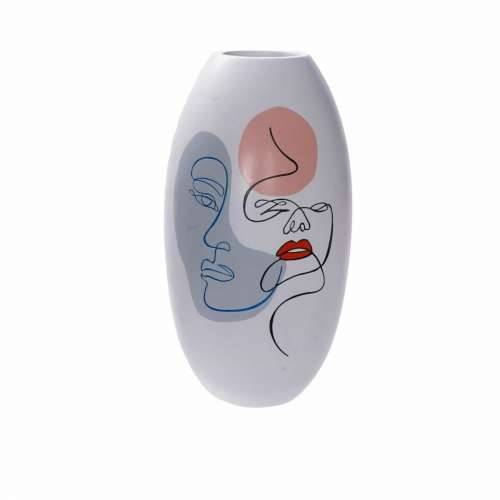 Vrč DKD Home Decor Lice Bijela Smola Pisana (20,5 x 20,5 x 38 cm) Cijena